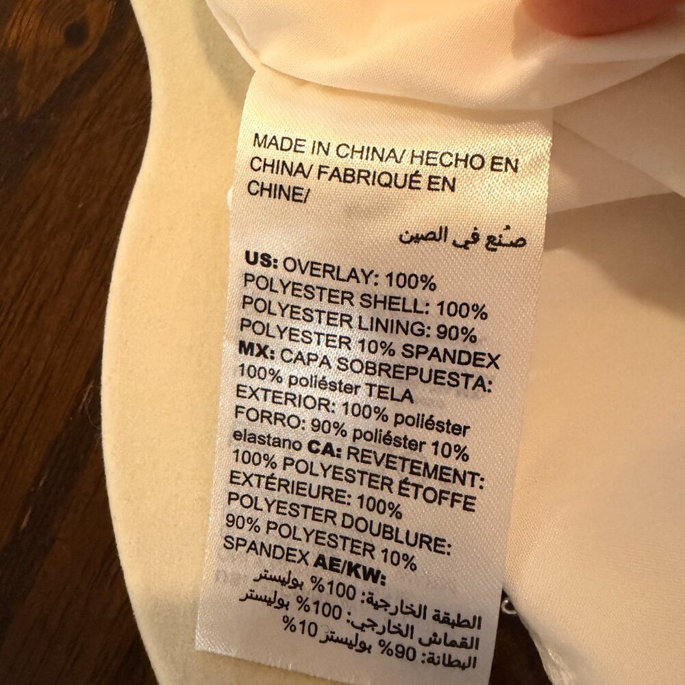 White House Black Market Flowy Wide Leg Overlay Ivory Jumpsuit 6P - Picture 11 of 12